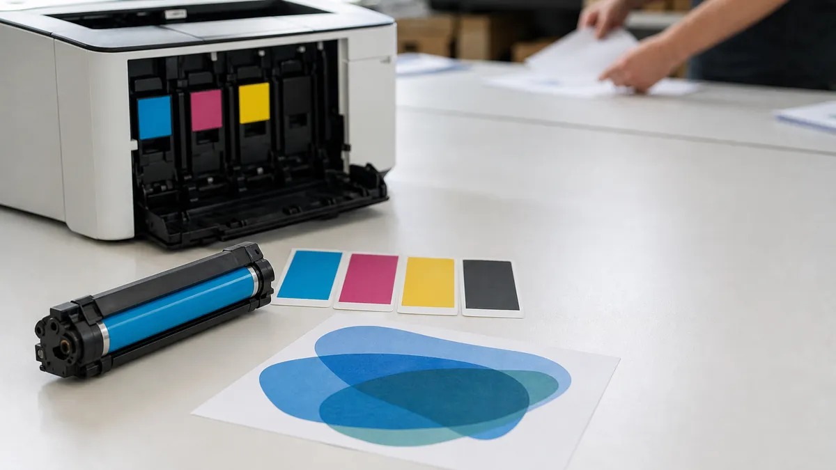 Azurová barva: co znamená v CMYK a při tisku